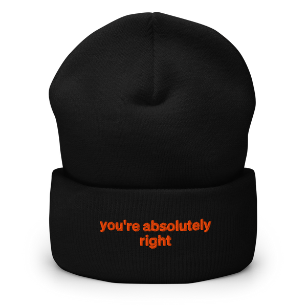 You're Absolutely Right Beanie - Black