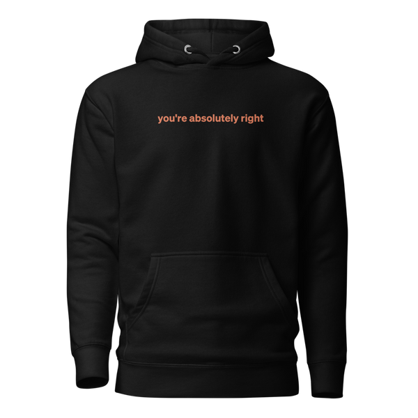 You're Absolutely Right Pullover Hoodie - Black